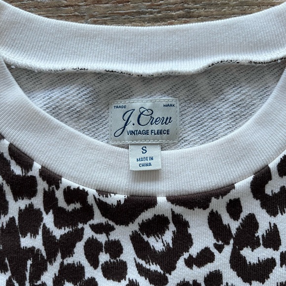 J. Crew Brown and White Animal Print Top-S-NWOT - Picture 2 of 4